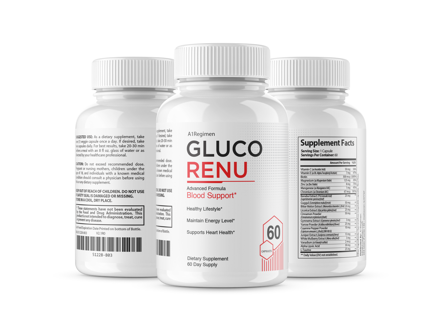 (2 Pack) Gluco Renu - Blood Health Support Gluco Optimizer