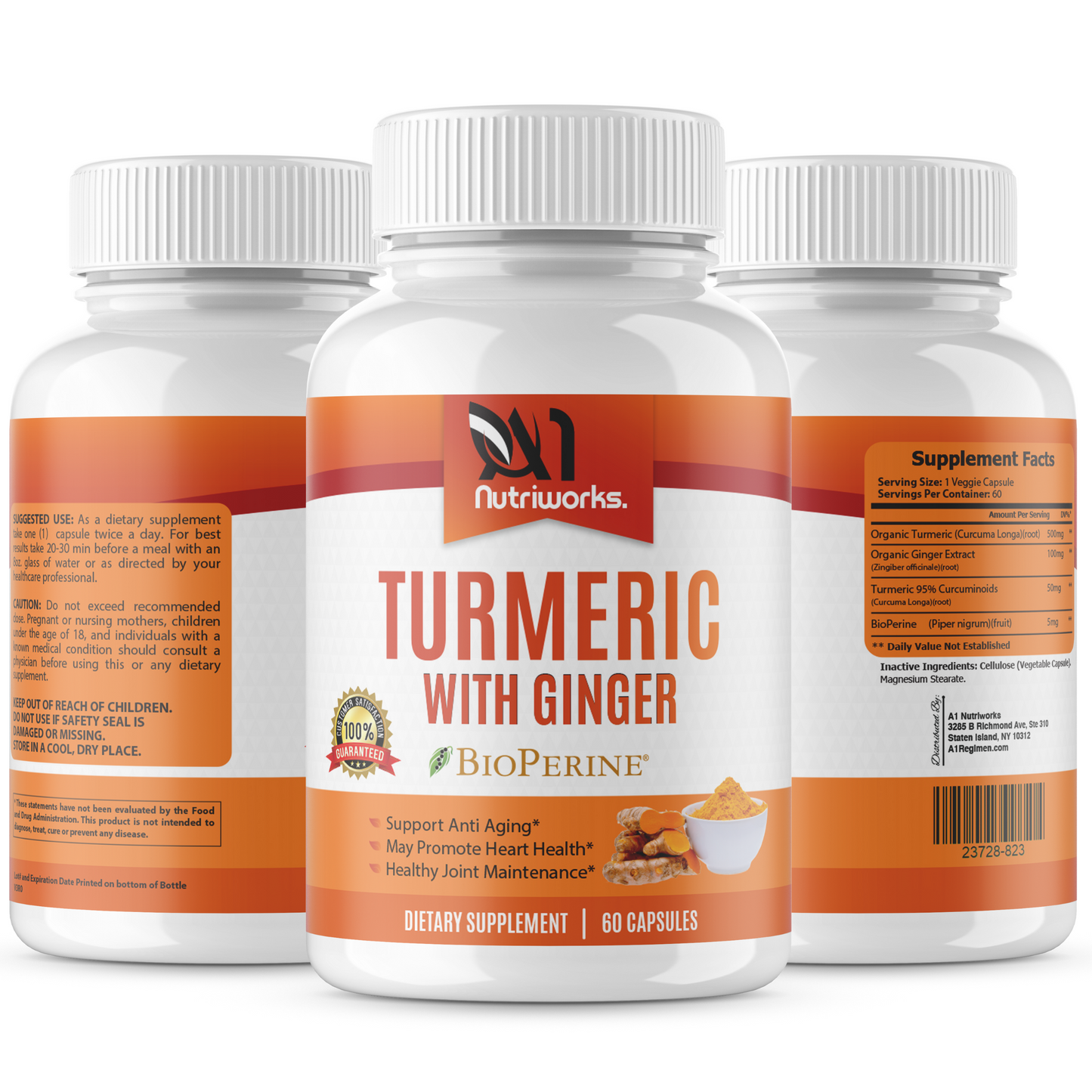 2 Month Supply - Turmeric Curcumin With Ginger And Bioperine High Quality - Supports Healthy Joints, Anti Aging, Inflammation And MORE