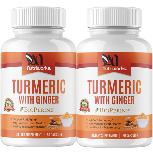 2 Month Supply - Turmeric Curcumin With Ginger And Bioperine High Quality - Supports Healthy Joints, Anti Aging, Inflammation And MORE