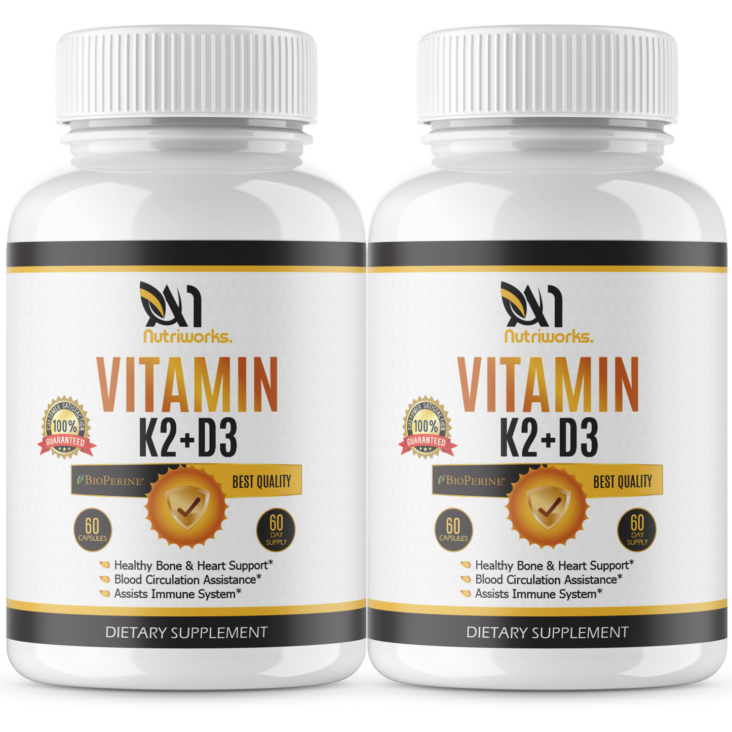 Vitamin D3 + K2 With Bioperine and Calcium 3 Month Supply