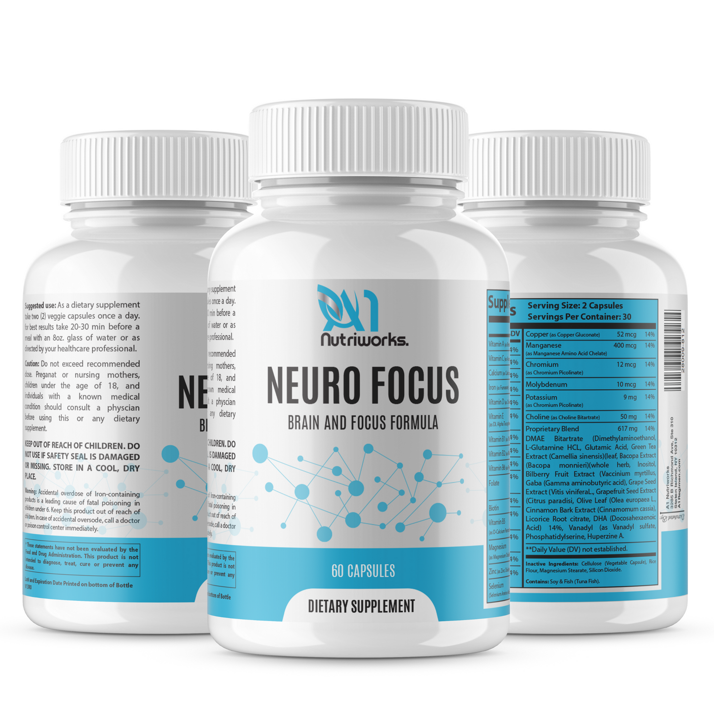 2 Month Supply Limitless Pill Focus Memory Brain Booster Cerebral Enhancement