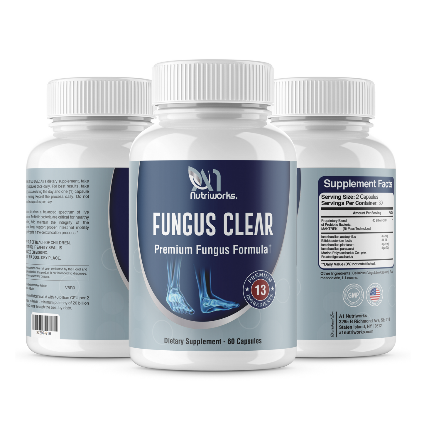 3 x Fungus Clear - Premium Probiotic Fungus Blend 3 month supply