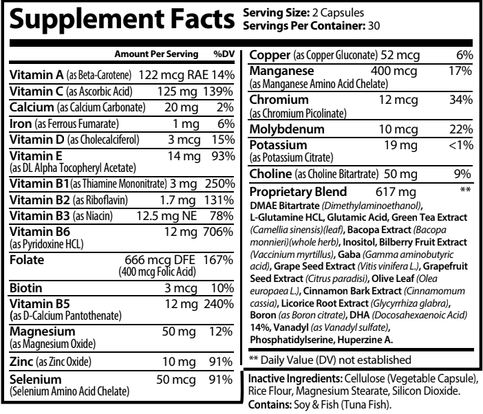 2 Month Supply Limitless Pill Focus Memory Brain Booster Cerebral Enhancement