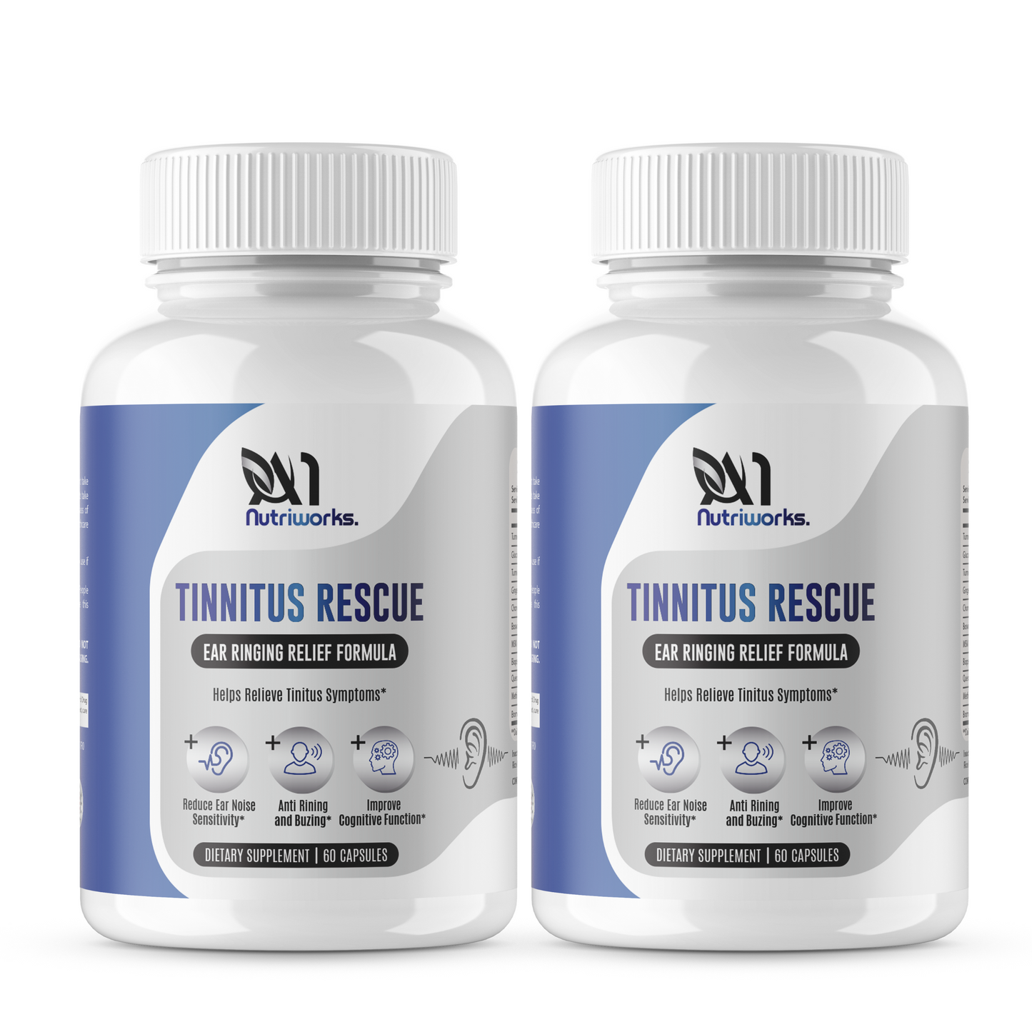 2 Month Supply Tinnitus Rescue A1 Tinnitus Relief Supplement - Ear Ringing Relief.