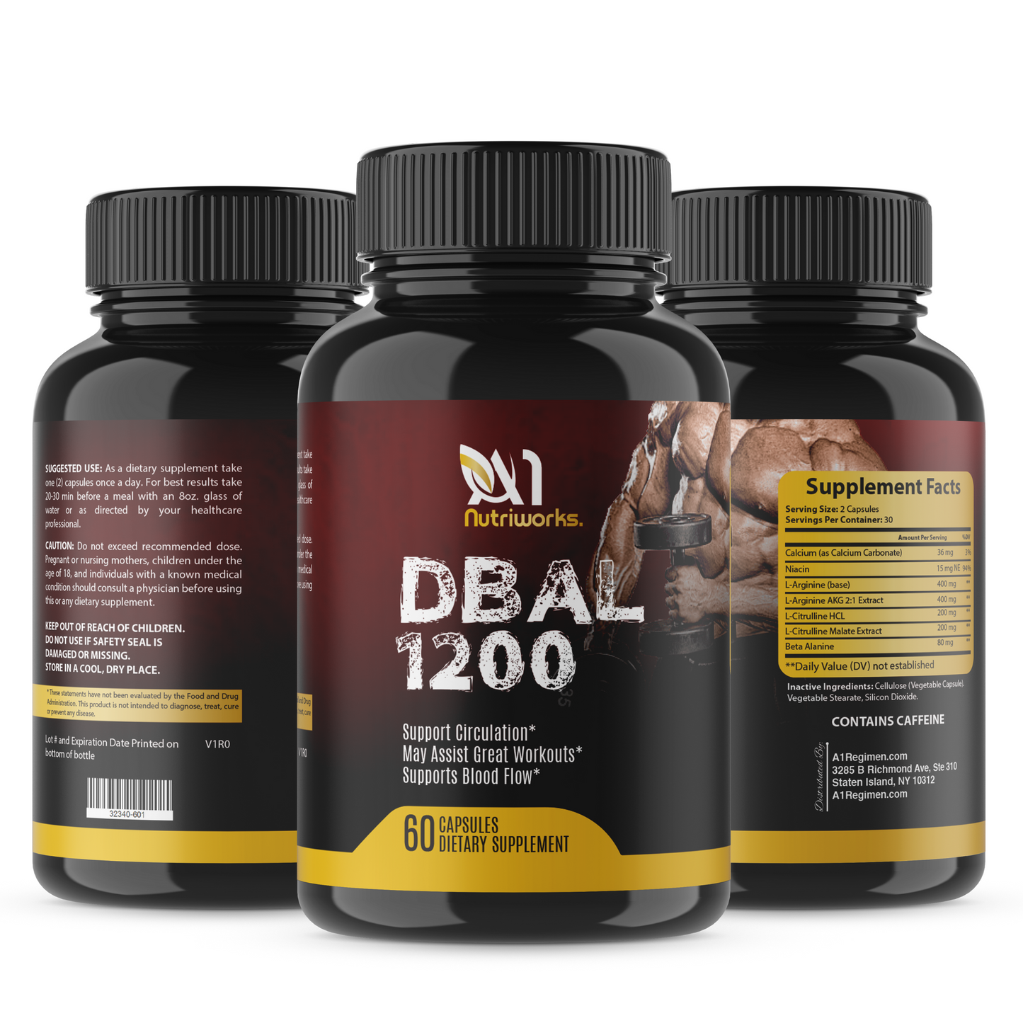 DBal 1200 Muscle Builder - Muscle & Testosterone  Performance Supplement for Muscle Growth and Strength