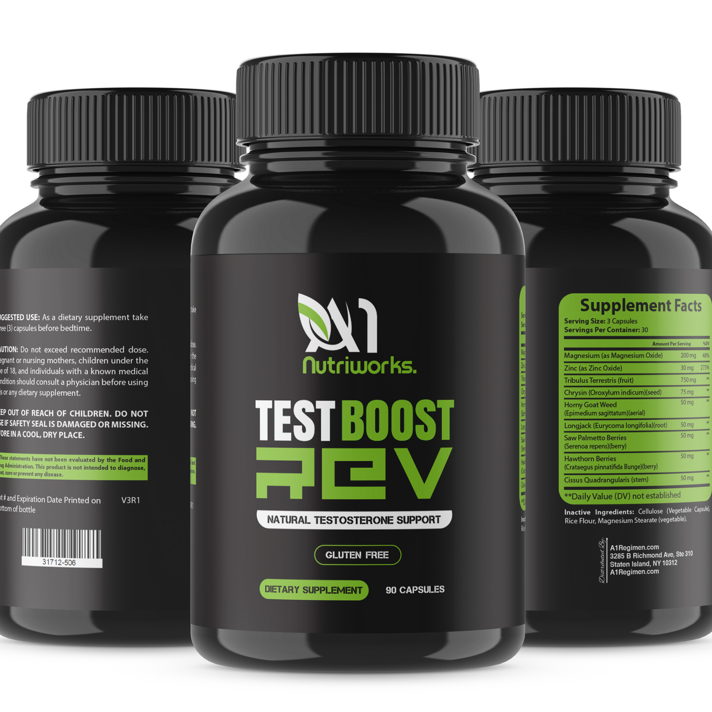 3 Month Supply - Test Boost Max REV - Maximum Performance Formula, Support Muscle and Strength
