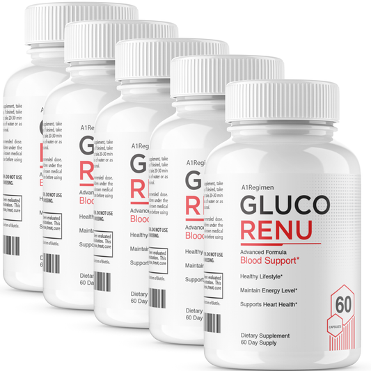 (5 Pack) Gluco Renu -  Blood Health Support Gluco Optimizer