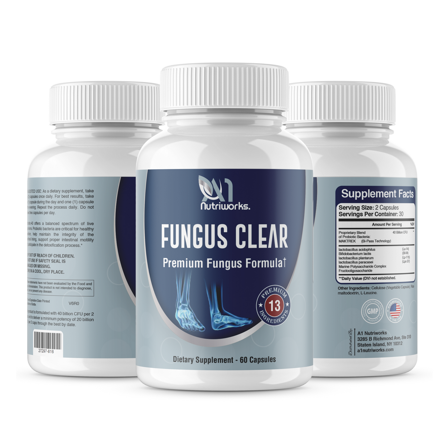 2 x Fungus Clear - Premium Probiotic Fungus Blend 2 month supply