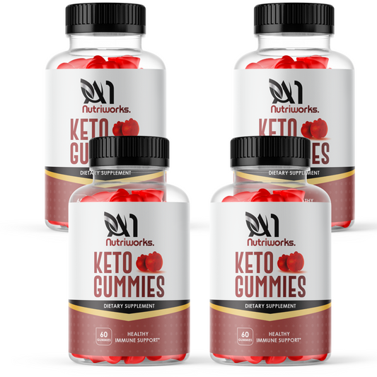 Keto Gummies + ACV Cleanse & Detox, Healthy Weight, Immune Support, Gut Health 4 Month Supply
