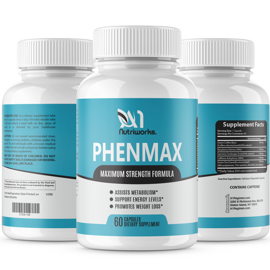 1 Bottle PhenMax Extra Strength Weight Loss Slimming Diet Supplement
